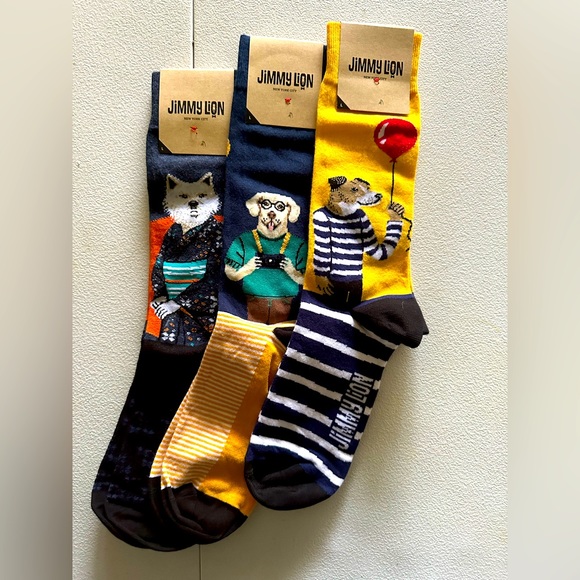 Jimmy Lion Other - NWT BUNDLE Jimmy Lion - Mens socks Large Sz 8-12 - 3 PAIRS!!!